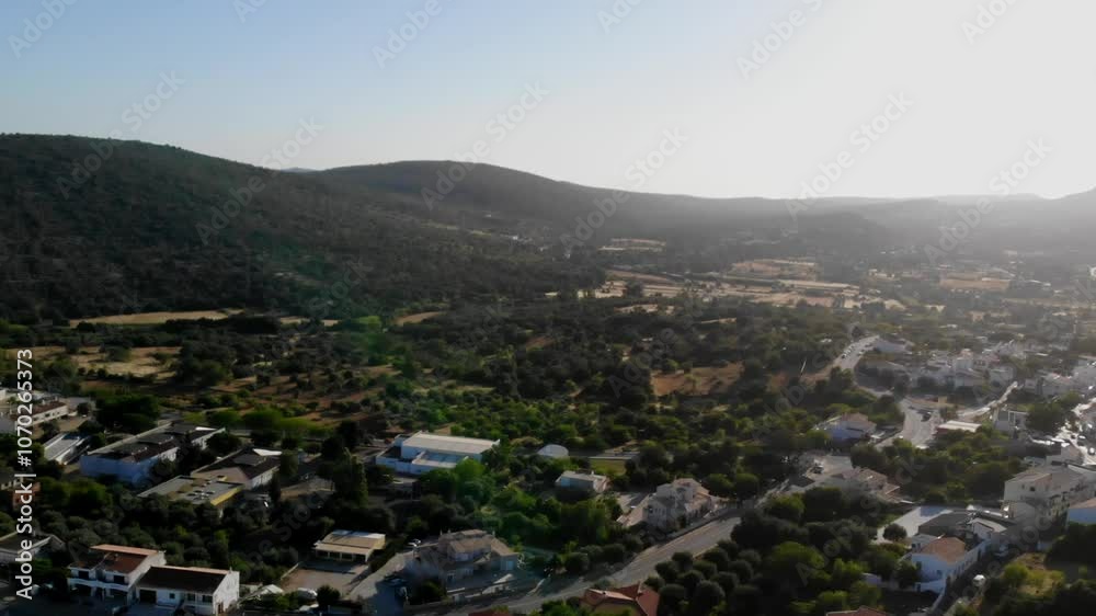 Drone shot of some fields and hills and nature in Algarve, Portugal. Drone shot of some fields and hills and nature in Algarve, Portugal.