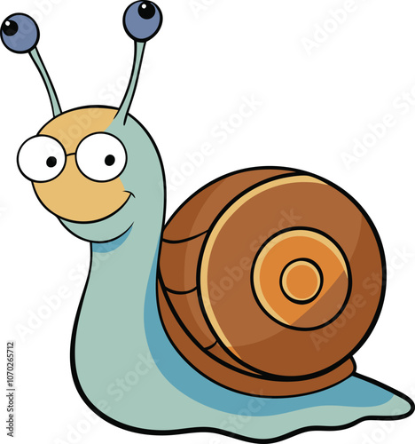 vector snail isolated on white background