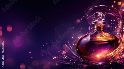 abstract holiday background with luxury perfume bottle