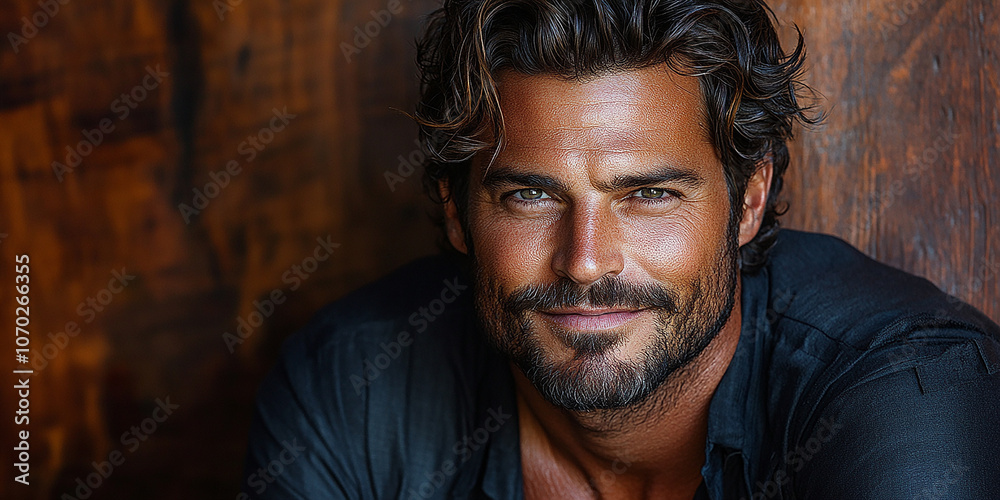 Fototapeta premium Portrait of an adult middle-aged man, concept