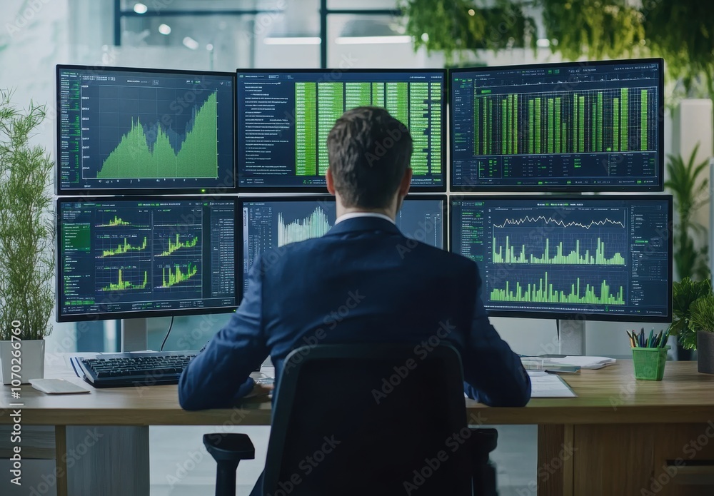 Businessman Analyzing Data. Businessman Analyzing Data.