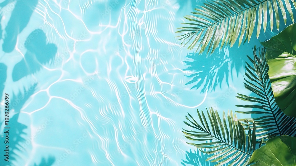 Tranquil Tropical Pool with Lush Greenery Tranquil Tropical Pool with Lush Greenery