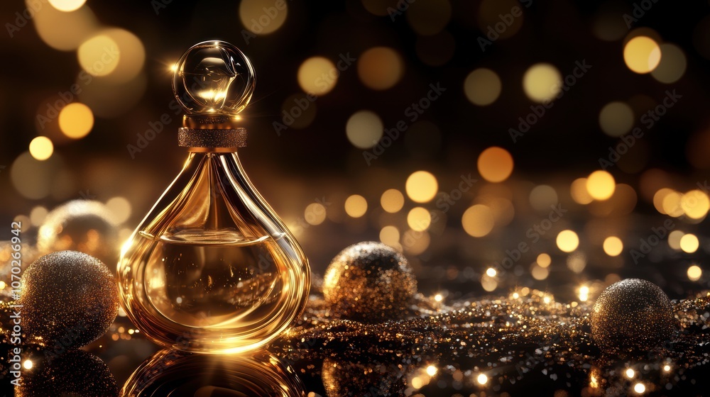 Abstract holiday background with luxury perfume bottle Abstract holiday background with luxury perfume bottle