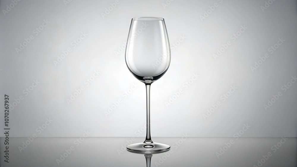 Clear wine glass with a long stem on a white background. Clear wine glass with a long stem on a white background.