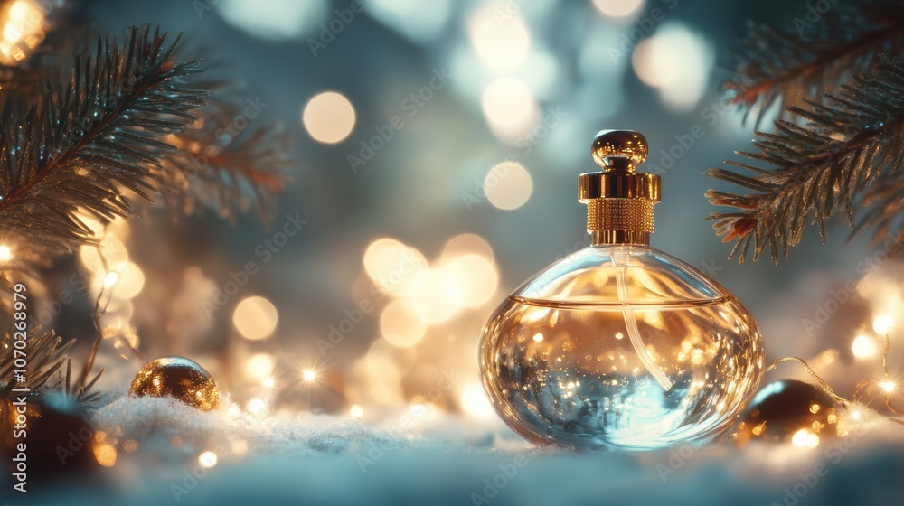Abstract holiday background with luxury perfume bottle Abstract holiday background with luxury perfume bottle