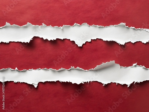 Torn Red Paper with White Edges