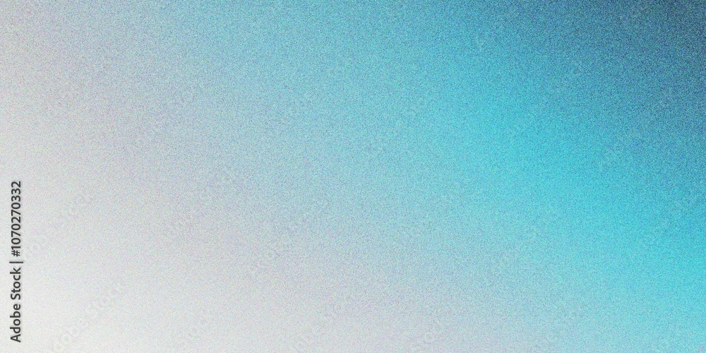 Abstract lake blue gradient background, grainy noise texture gradient