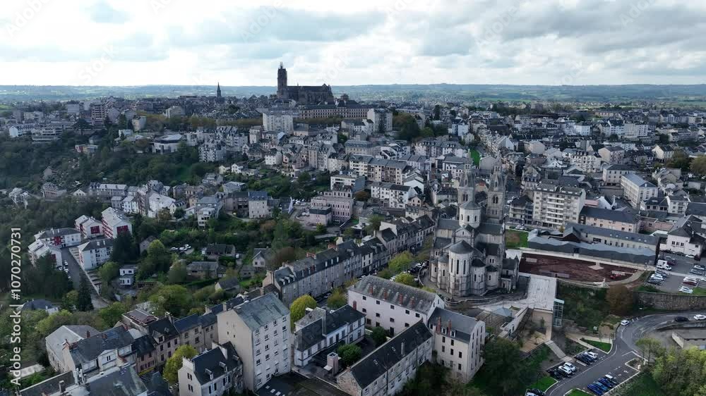Rodez cityscape featuring the towering cathedral Rodez cityscape featuring the towering cathedral