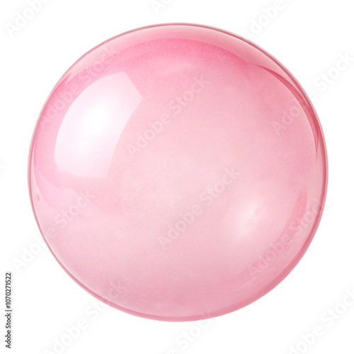 Pink Bubblegum Sphere on Transparent Background