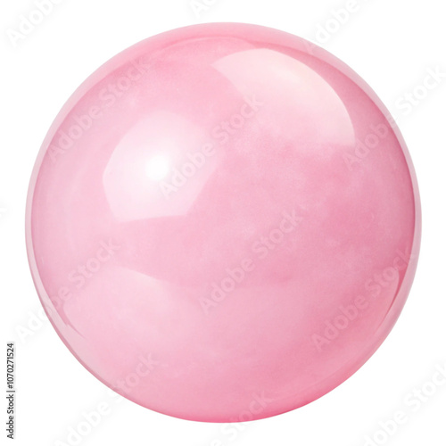 Pink Bubblegum Sphere on Transparent Background
