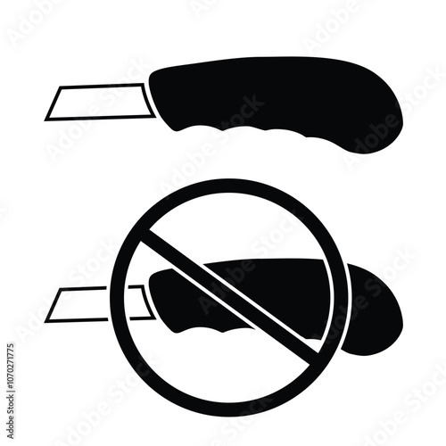 No cutter or no sharp symbol prohibiton sign