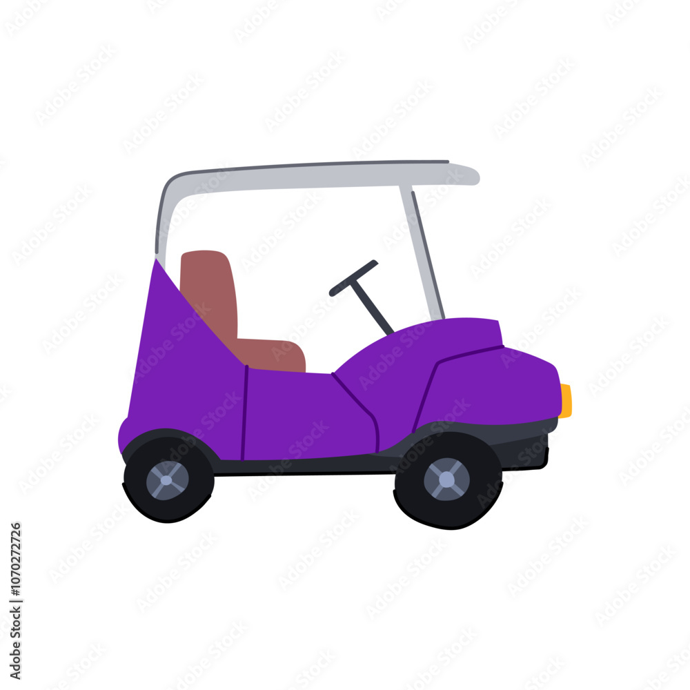 Fototapeta premium speed golf cart cartoon. battery turf, green cwheels, seat bag speed golf cart sign. isolated symbol vector illustration