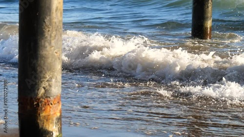 sea ​​waves on the beach.4k video footage
