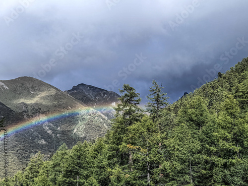 rainbow in the mountains