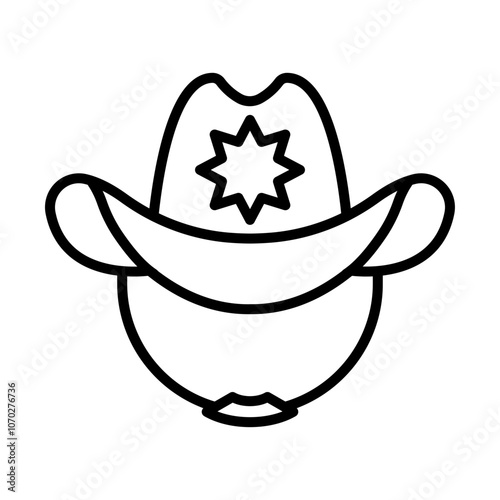 Cowboy Sheriff line icon