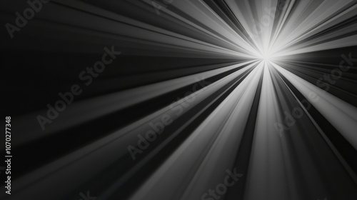 Dynamic black and white light burst creates a sense of speed and energy, AI