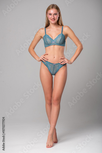 portrait of sexy woman with perfect body in lingerie