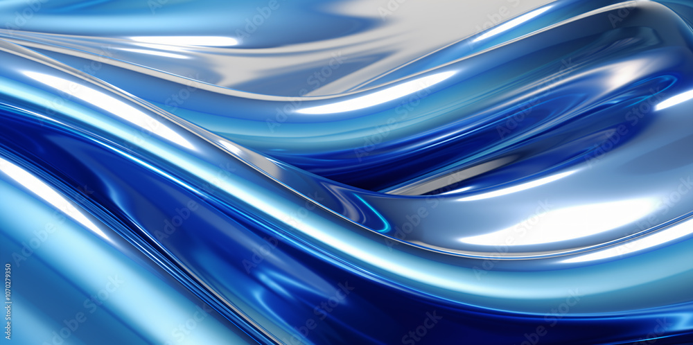 Metallic wave background in shades of blue and silver, creating a dynamic and reflective look. Metallic wave background in shades of blue and silver, creating a dynamic and reflective look.