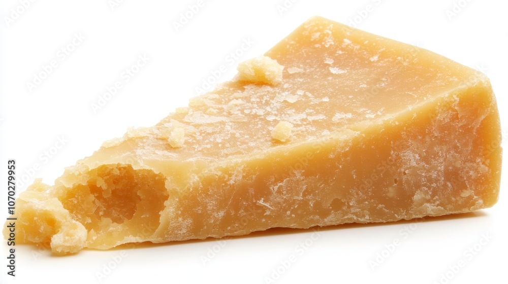 Single piece of Parmesan cheese, isolated on a white background. Single piece of Parmesan cheese, isolated on a white background.