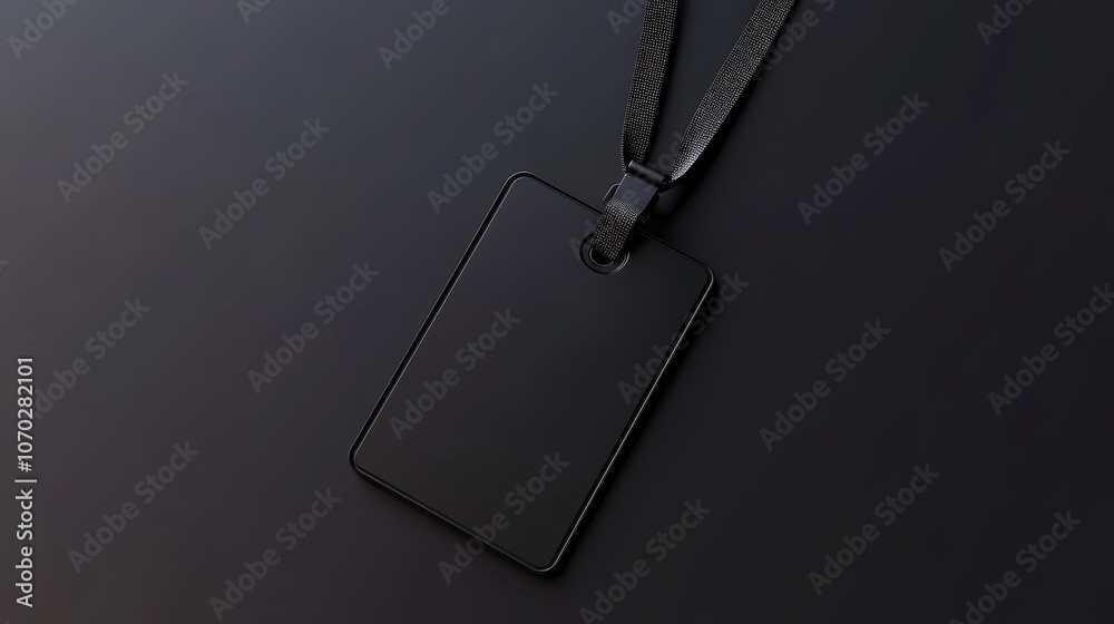 Fototapeta premium Vertical ID card holder mockup with lanyard.