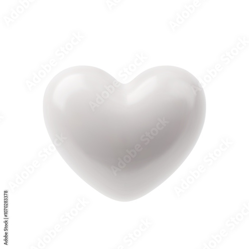 Heart white 3d icon marriage romantic vector illustration. Valentines, Mothers Day, Wedding invitation concept. White heart for card, postcard, poster, flyer. Love glossy realistic object on white.
