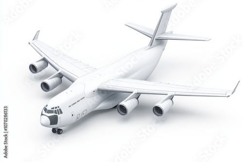 A sleek white aircraft model showcasing advanced design features and engineering excellence. Ideal for educational and creative projects. Generative AI