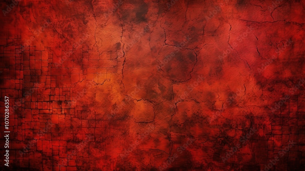 Textured Red Surface with Cracks and Depth Effect Textured Red Surface with Cracks and Depth Effect