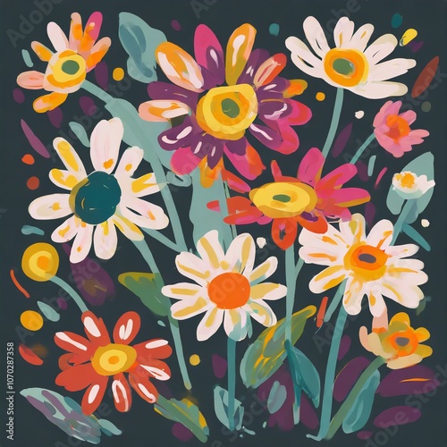 Wallpaper Mural Abstract allover floral design Torontodigital.ca