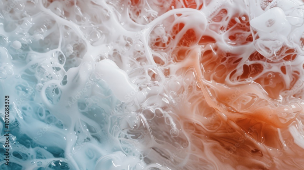Mesmerizing swirl of abstract colors blending white, blue, and coral creates a fluid dance of textures evoking imagination and creativity. Mesmerizing swirl of abstract colors blending white, blue, and coral creates a fluid dance of textures evoking imagination and creativity.