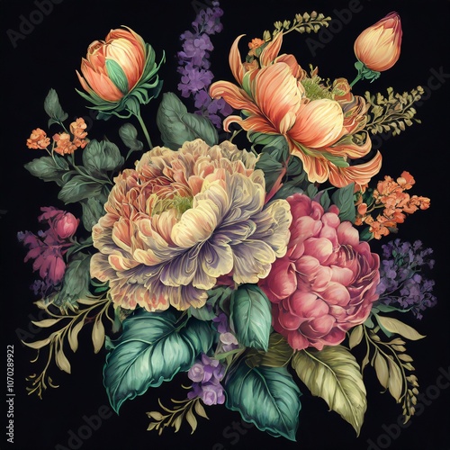 Wallpaper Mural Abstract allover floral design Torontodigital.ca