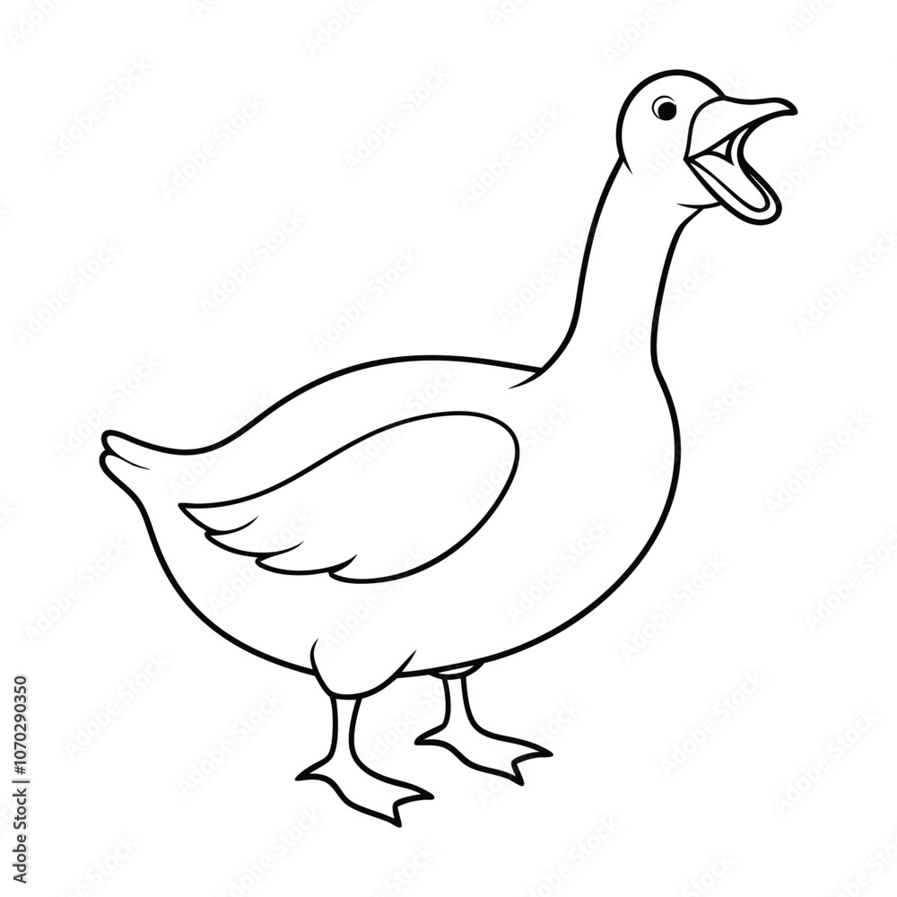 Obraz premium A goose roars vector illustration
