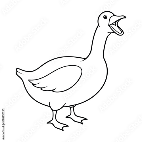  A goose roars vector illustration