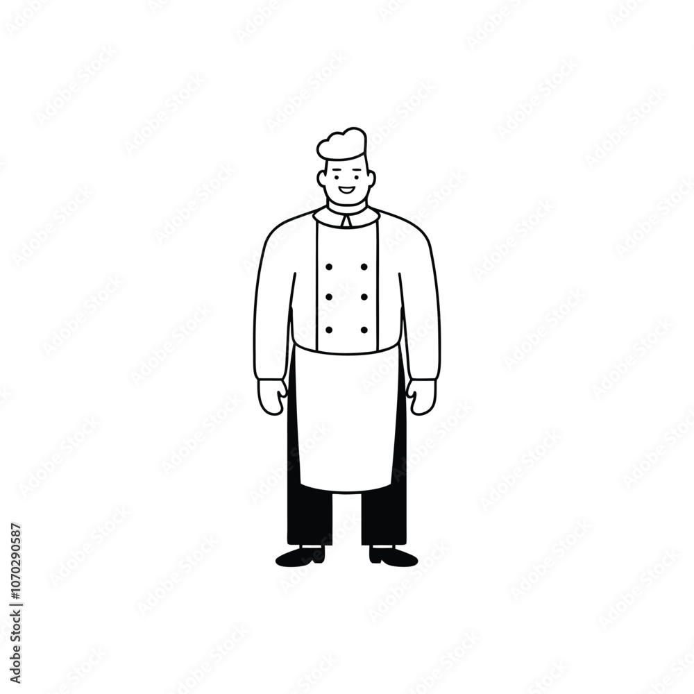 A restaurant owner's full-body silhouette vector illustration A restaurant owner's full-body silhouette vector illustration