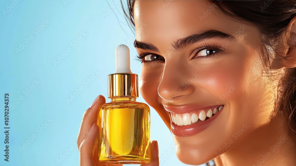 Bright Smiles with Skin Care Oil in Hand Bright Smiles with Skin Care Oil in Hand