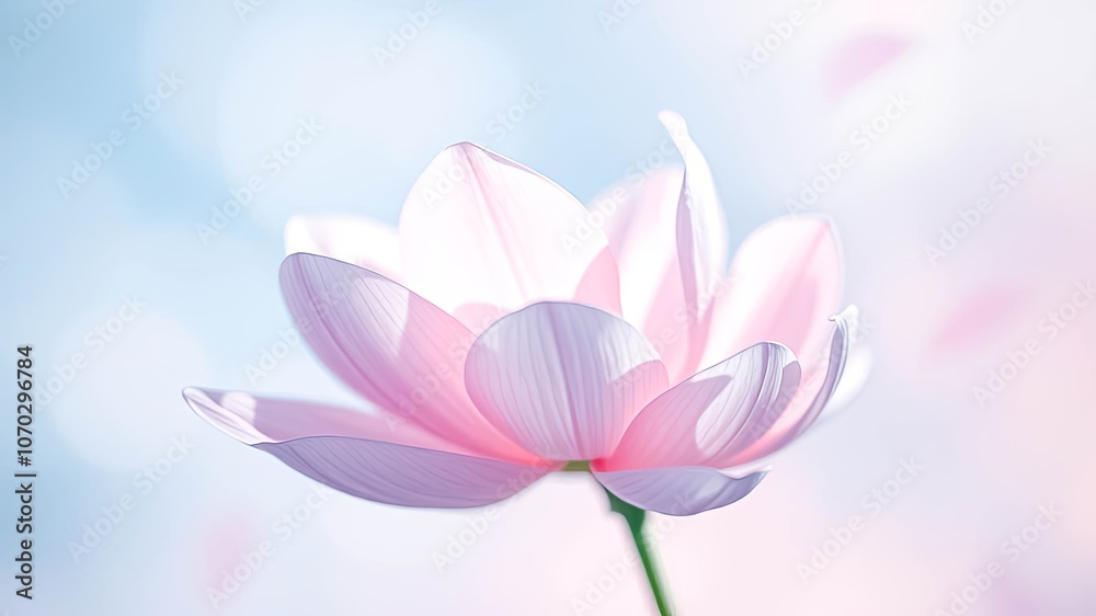 Delicate Pink Flower Blossom with Soft Light and a Blurred Background Delicate Pink Flower Blossom with Soft Light and a Blurred Background