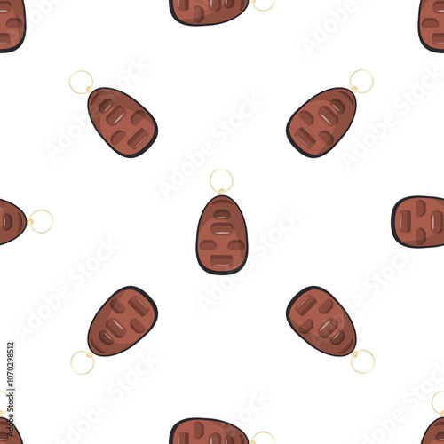 Seamless pattern with car key fob repeating on white background