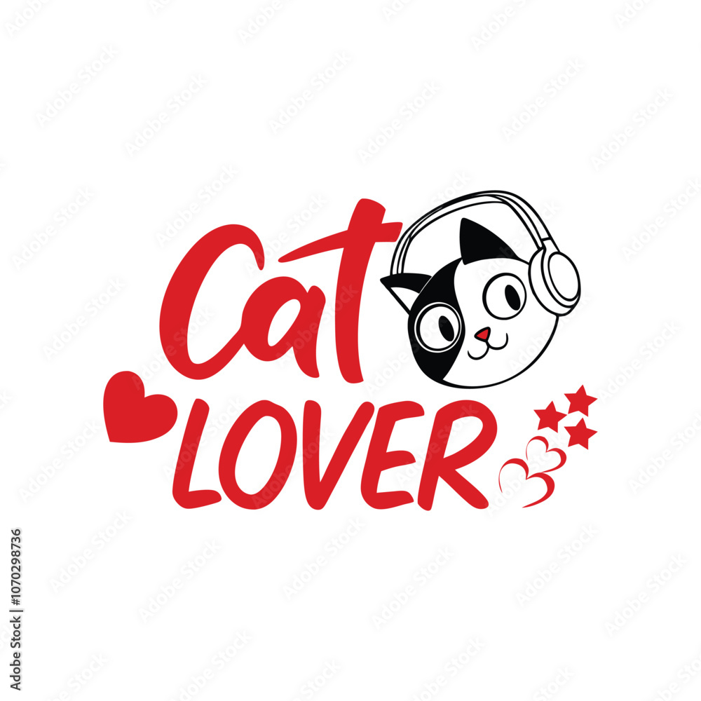 Obraz premium Cat lover vector illustration icon
