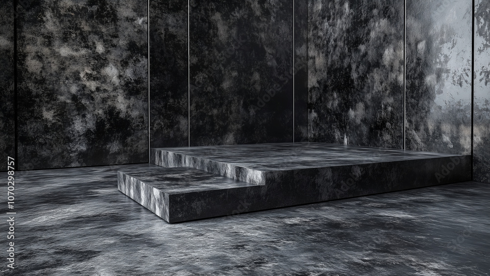Fototapeta premium A minimalist design features smooth gradients in various shades of gray