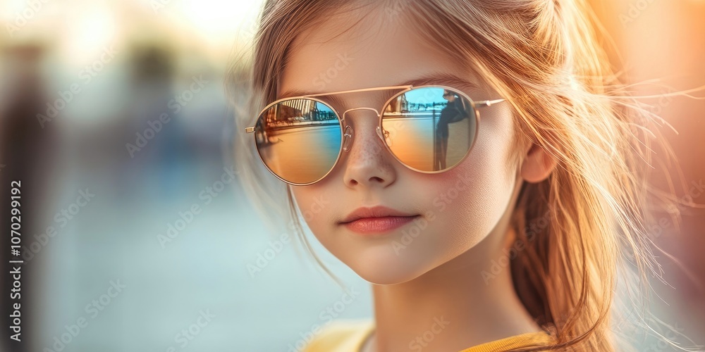Attractive young girl sporting sunglasses Attractive young girl sporting sunglasses