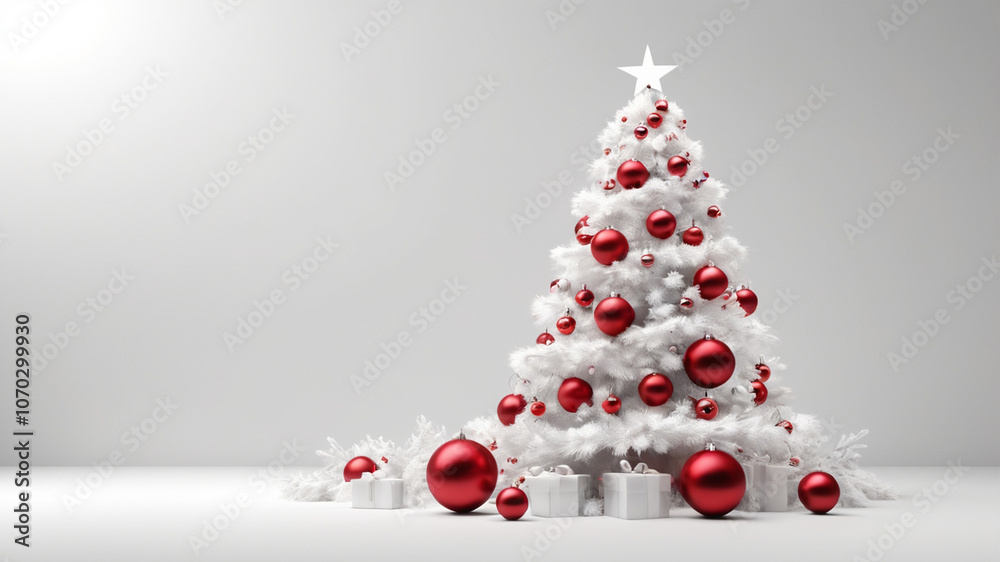 christmas tree with red balls christmas tree with red balls