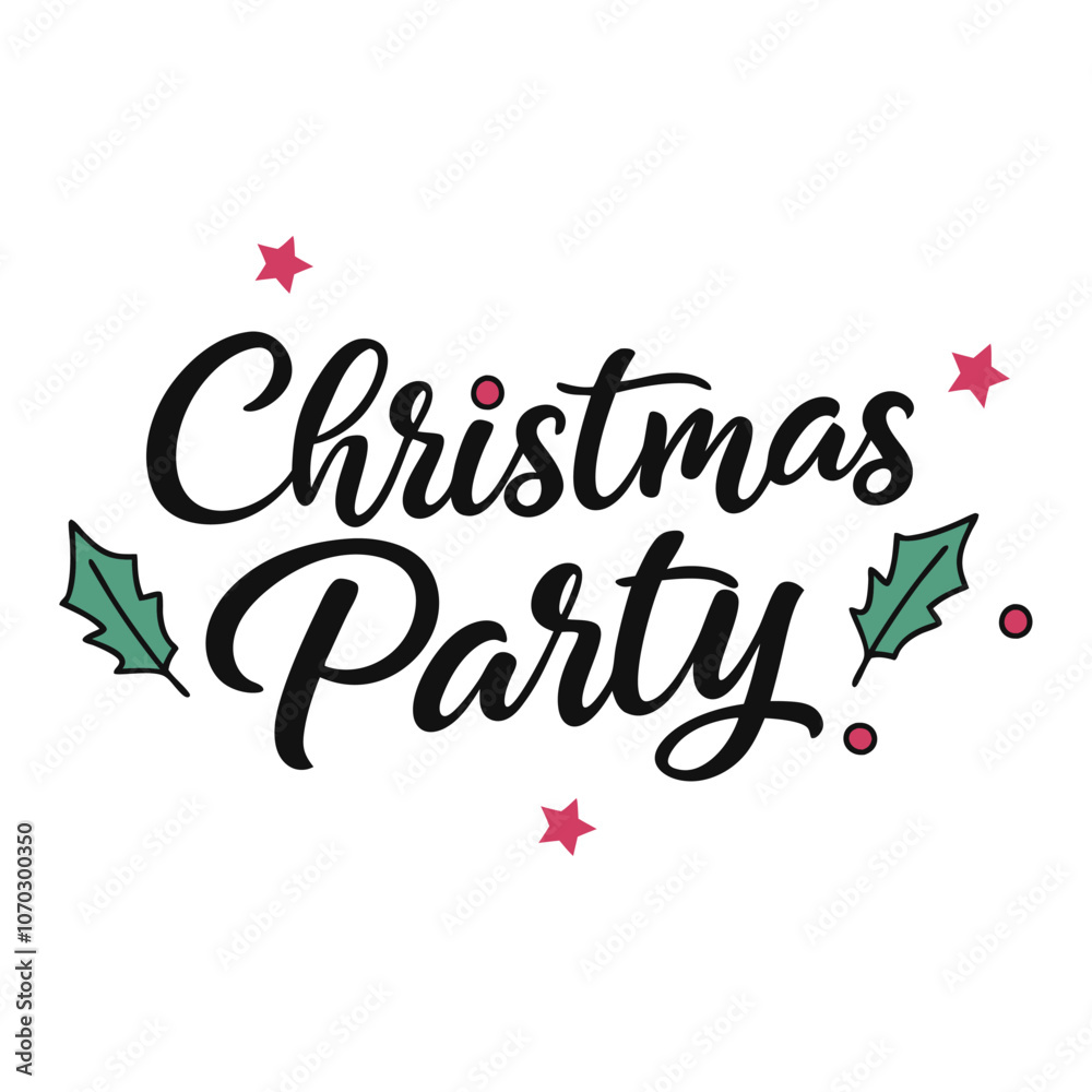 Fototapeta premium Christmas typography vector illustration icon