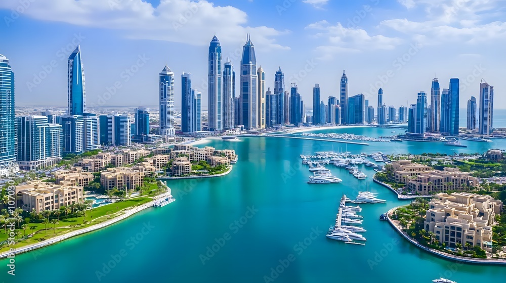 Fototapeta premium Modern Dubai Marina Skyline