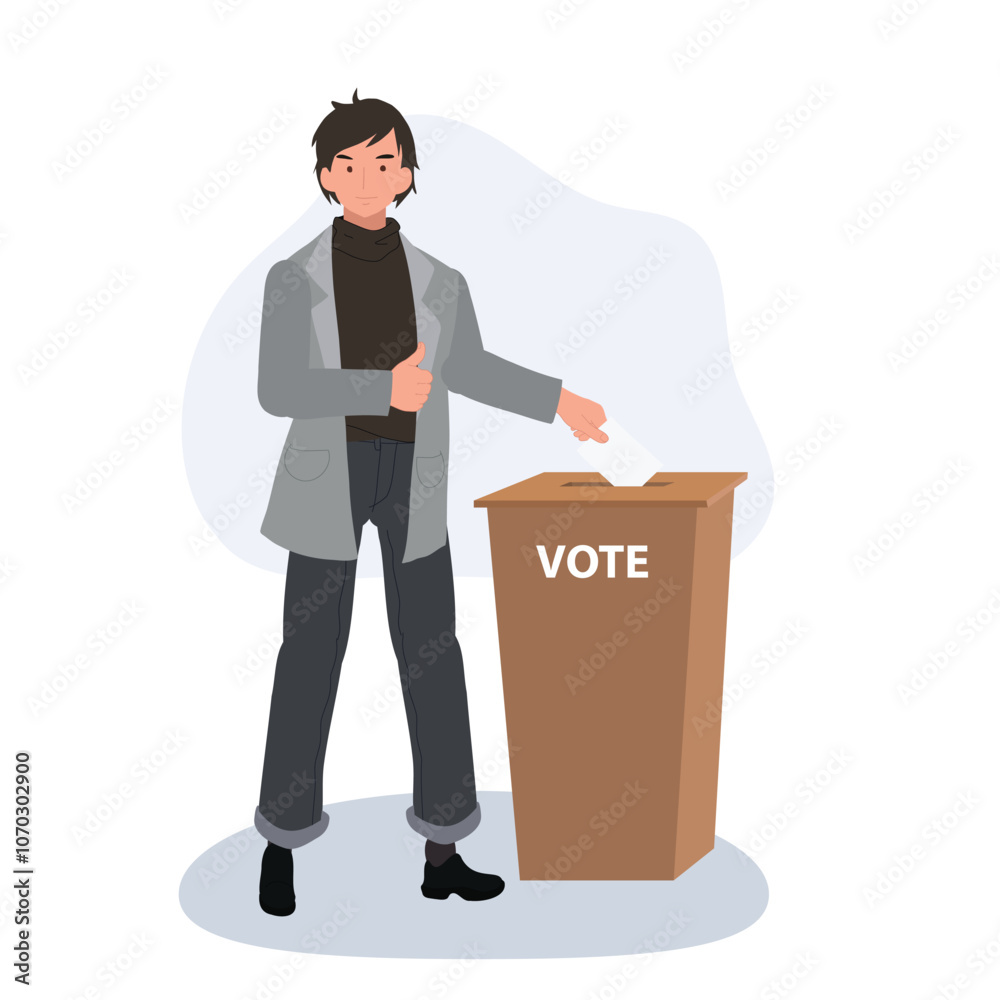 Civic Duty and Democracy. Voters Cast Ballots with Thumbs-Up Gesture on Election Day Civic Duty and Democracy. Voters Cast Ballots with Thumbs-Up Gesture on Election Day