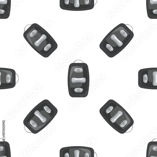 Seamless pattern showcasing multiple car key fobs, emphasizing security and convenience in vehicle access and control