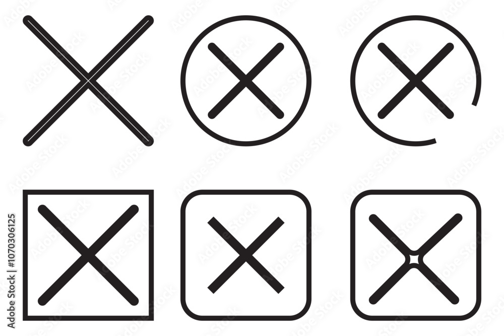 Exit Close Cross icon Set Line Art, Silhouette, Outline Vector, Stock Illustrations, Graphics Design, Logo, Symbol Exit Close Cross icon Set Line Art, Silhouette, Outline Vector, Stock Illustrations, Graphics Design, Logo, Symbol