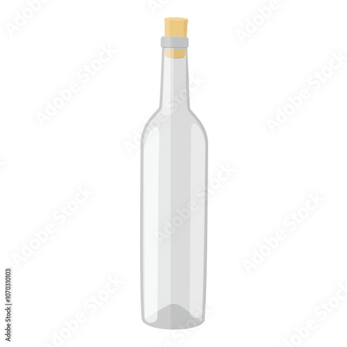 Empty glass bottle with cork