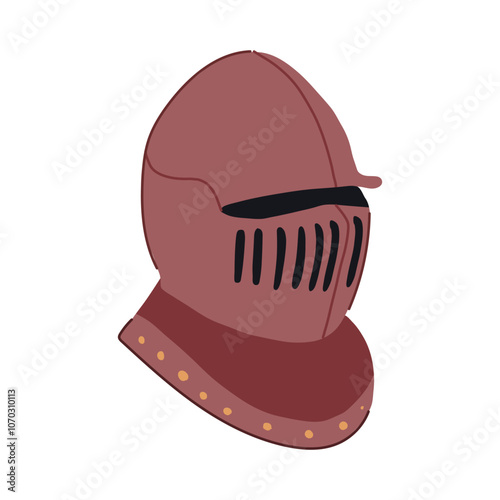 protection knight helmet cartoon. battle steel, shield crusader, visor chainmail protection knight helmet sign. isolated symbol vector illustration