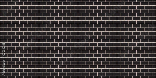 Abstract bathroom wall and floor brick wall texture background. black brick vector illustration texture of the wall with masonry Bricks laid in rows background.