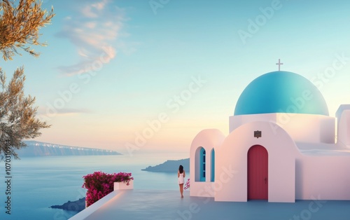 Greek Island Sunset View photo