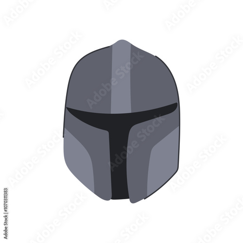 medieval knight helmet cartoon. warrior protection, battle steel, shield crusader medieval knight helmet sign. isolated symbol vector illustration